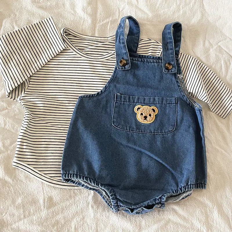 Summer Baby Clothing Set: Toddler Girls' Tee & Denim