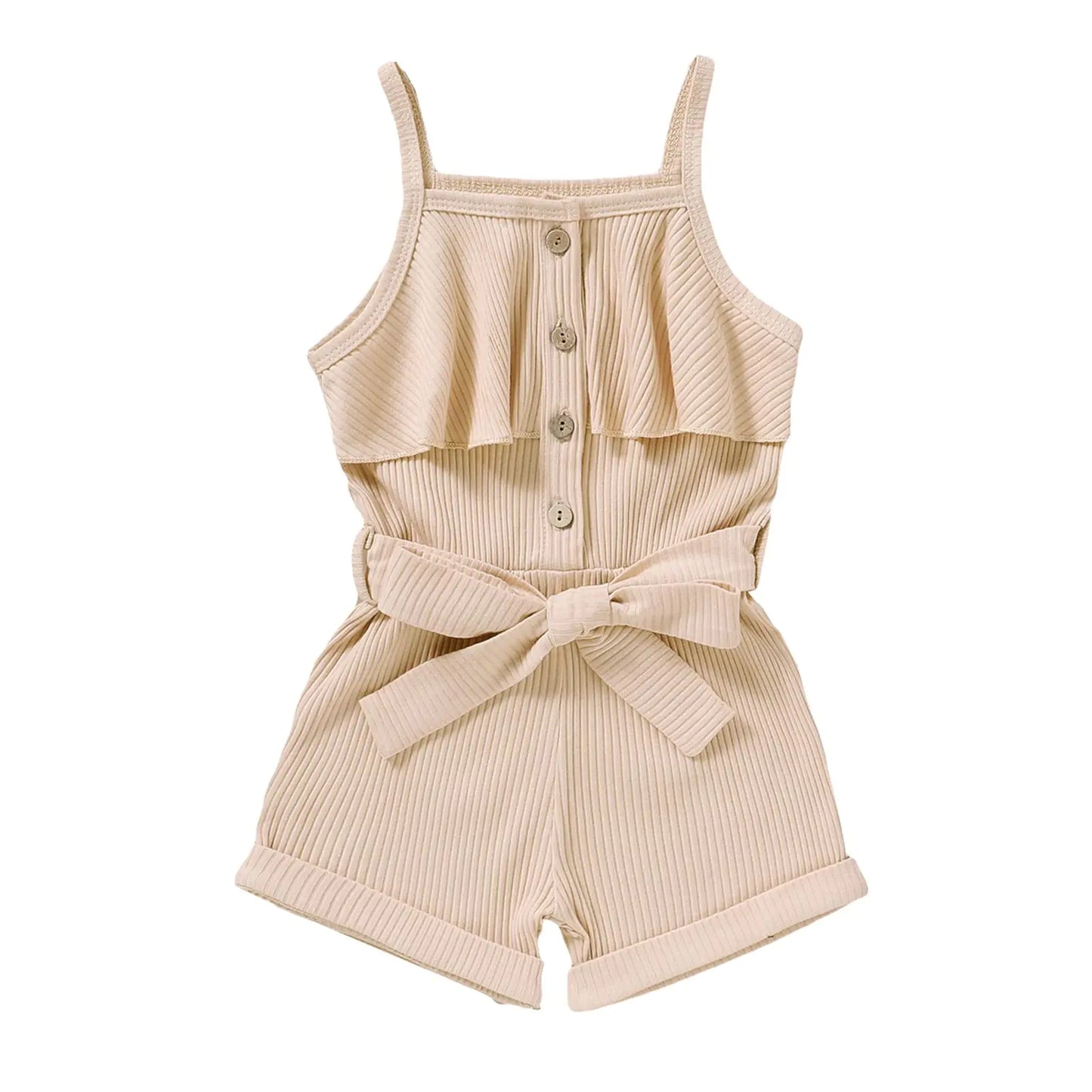 5T Toddler Girl Clothes Girls Clothes Summer Outfits Cute Baby Short Sleeveless Clothing Summer Outfits Cute Halter Romper One-piece Jumpsuit Bodysuit Outfit Set Summer Clothes Set Apricot 4-5T/120cm